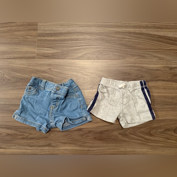 Carter's Baby Boy Blue Denim and Gray Shorts Set size 3M - Picture 1 of 4